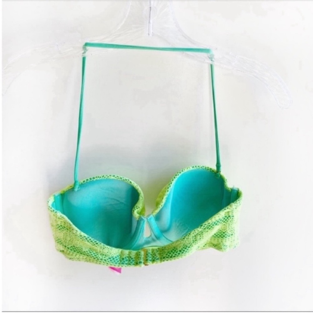 Victoria's Secret bikini top neon green lace halter - Picture 7 of 7